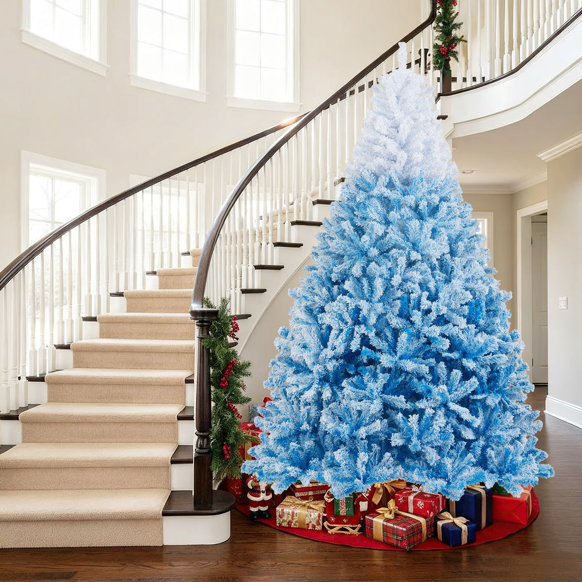 2025 New Artificial Christmas Tree with 456 Branch Tips and Folding Metal Stand 7