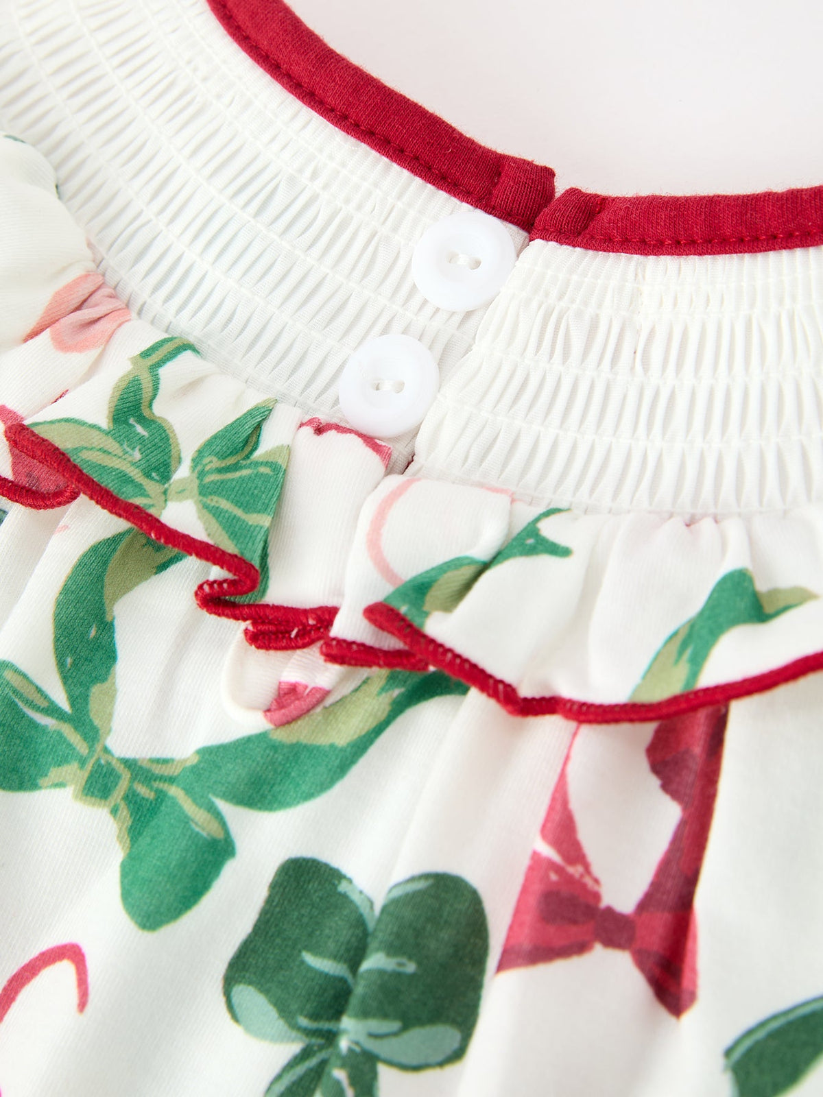 Christmas Baby Girls Holly Jolly Smocked Bubble Romper 5