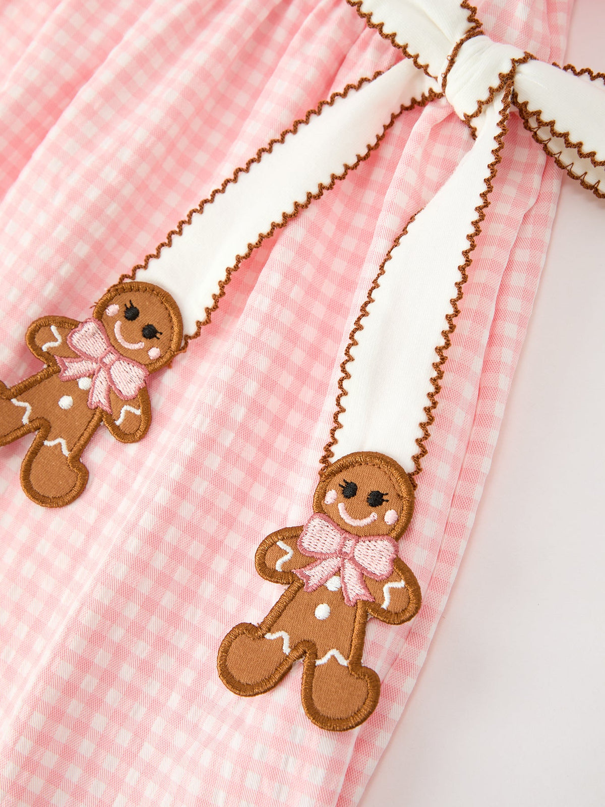 Christmas Girls Gingerbread Peter Pan Collar Dress 9