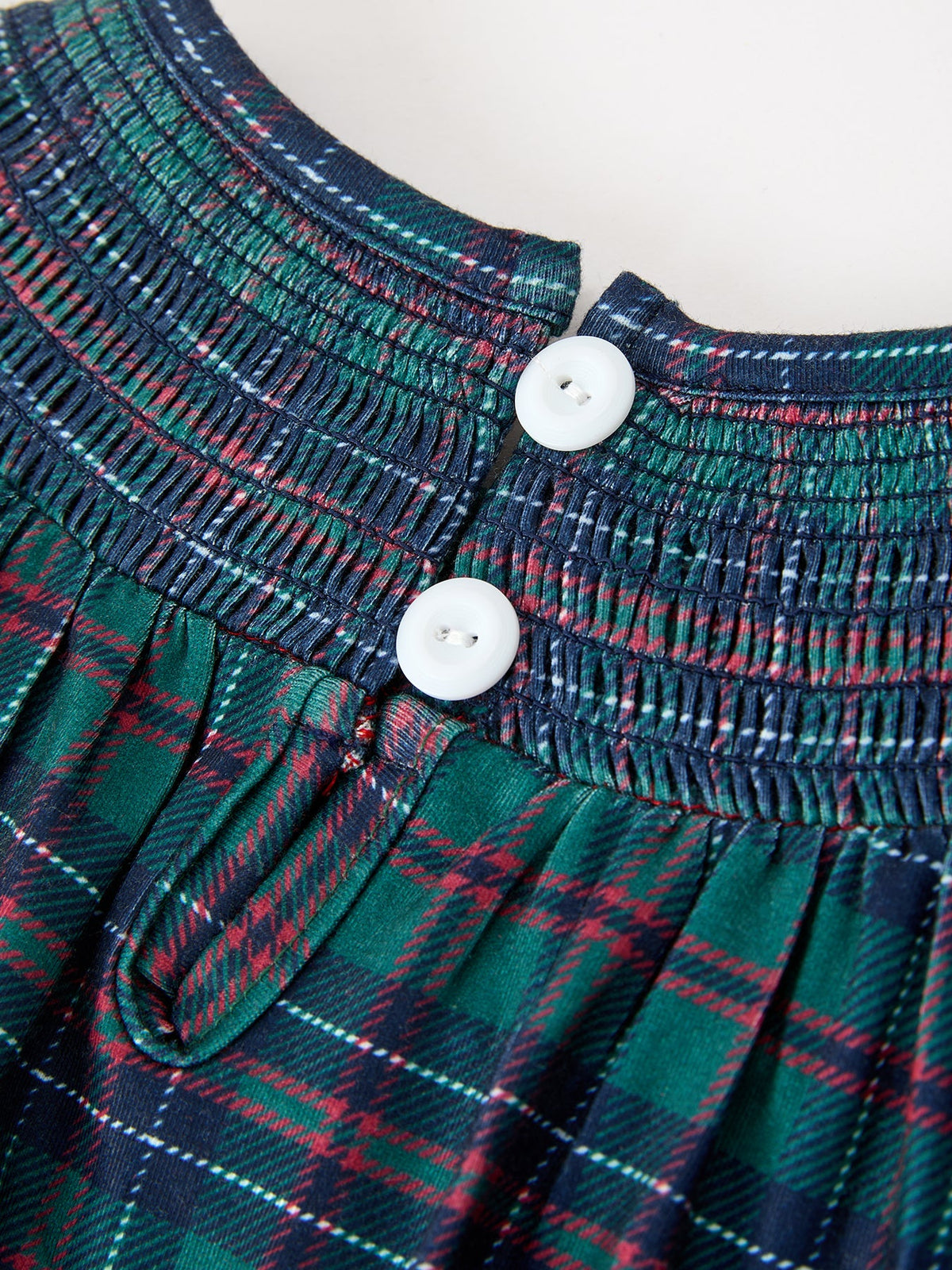 Girls Christmas Plaid Smocked Bubble Romper 5