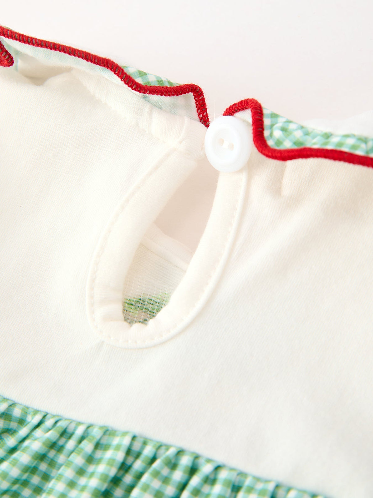 Baby Girls Christmas Green Plaid Embroidered Dress Top & Bloomer Set 4
