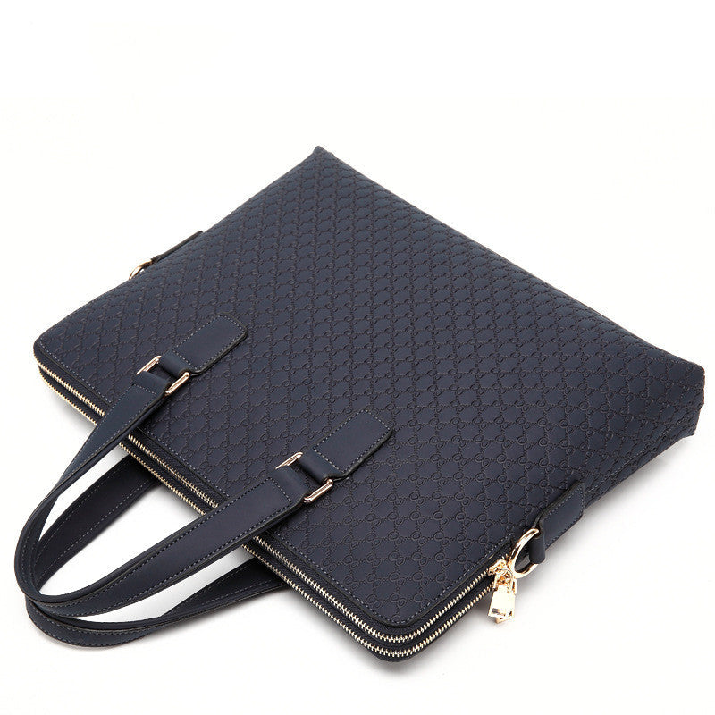 Genuine Leather Men's Business Handbag 14 Inch Computer Bag 5