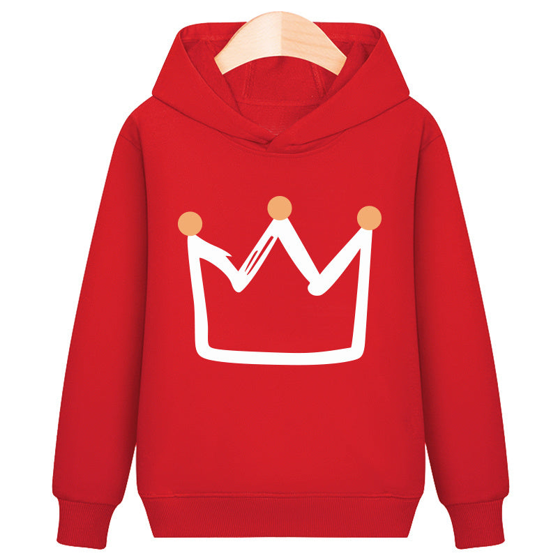 Crown hooded plus velvet sweatshirt 2
