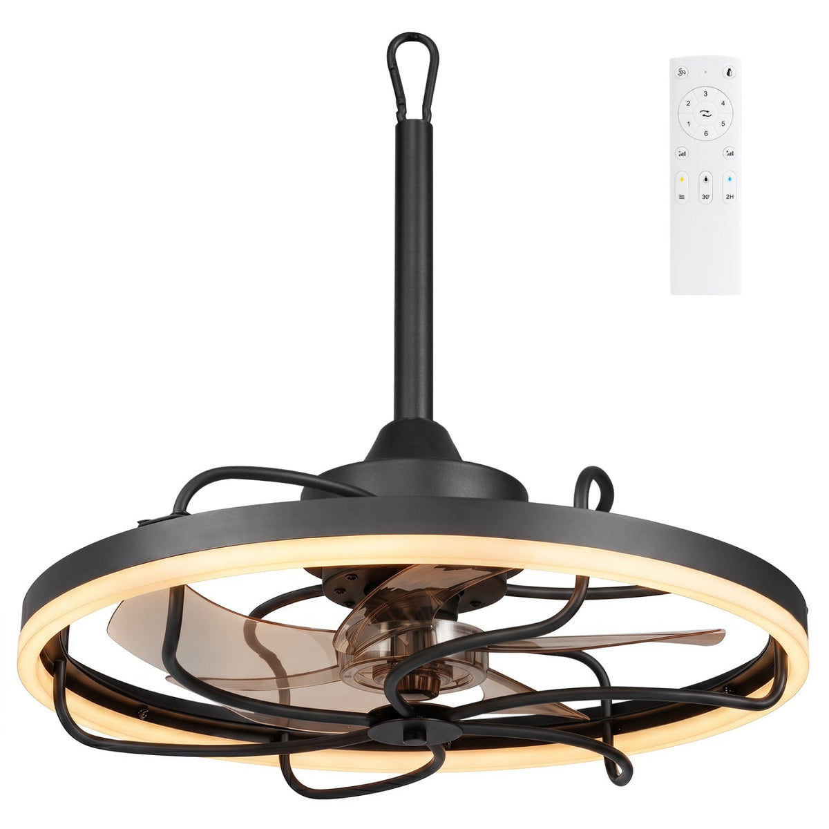 20" Ceiling Fan with Dimmable LED Light and Remote Control 1