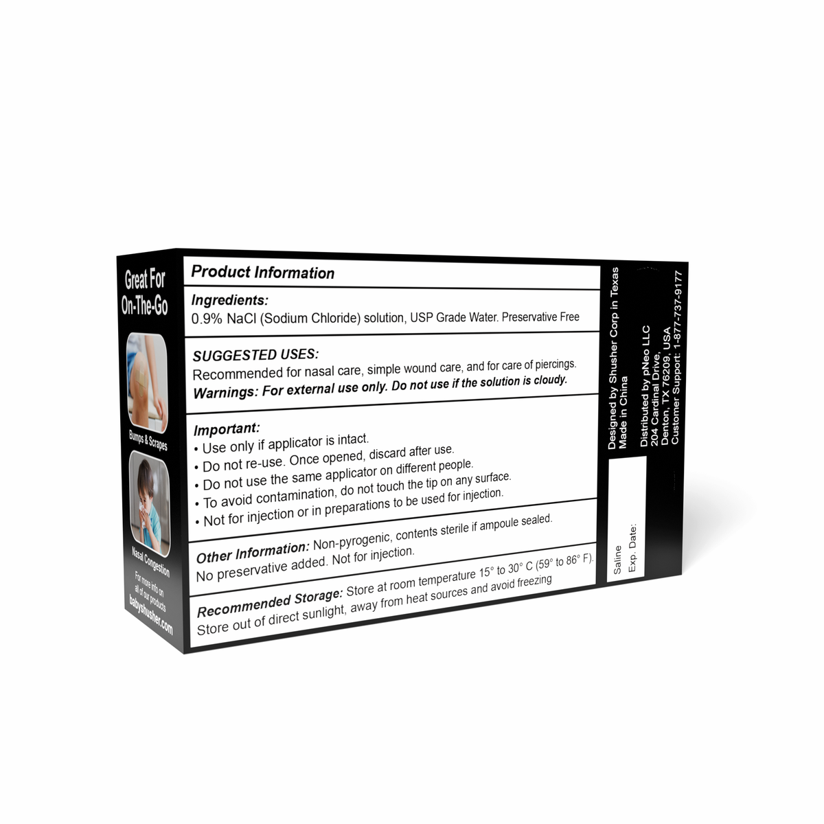 Shusher Care Saline Ampoules – Sterile Single-Use Saline Solution for Nasal, Wound & Piercing Care - 20 Count 8