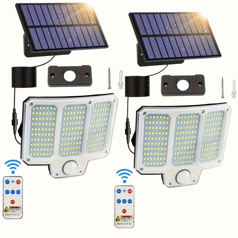 210LED Super Bright Motion Sensor Solar Strong Power LED Garden Wall Lamp 2