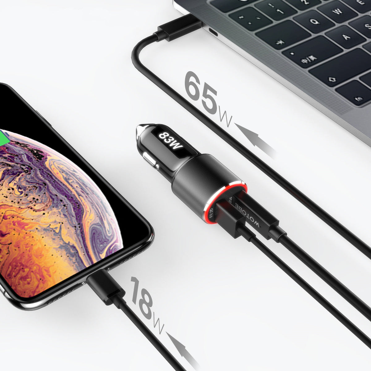 83W car charger 3