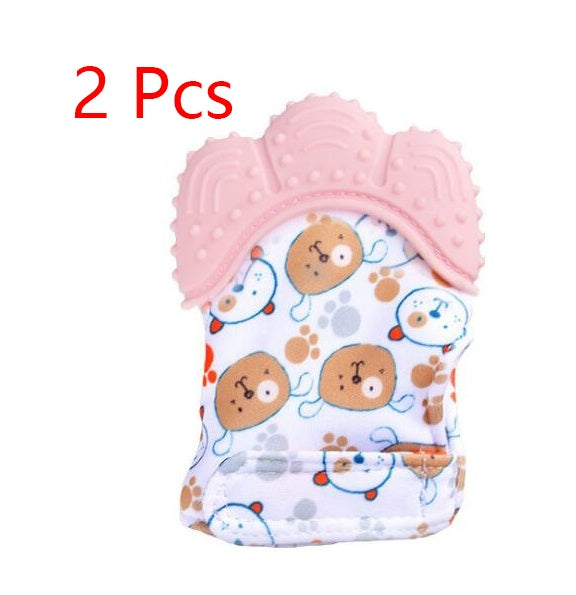 Baby teether baby anti-bite silicone molar gloves children's sound toys 34