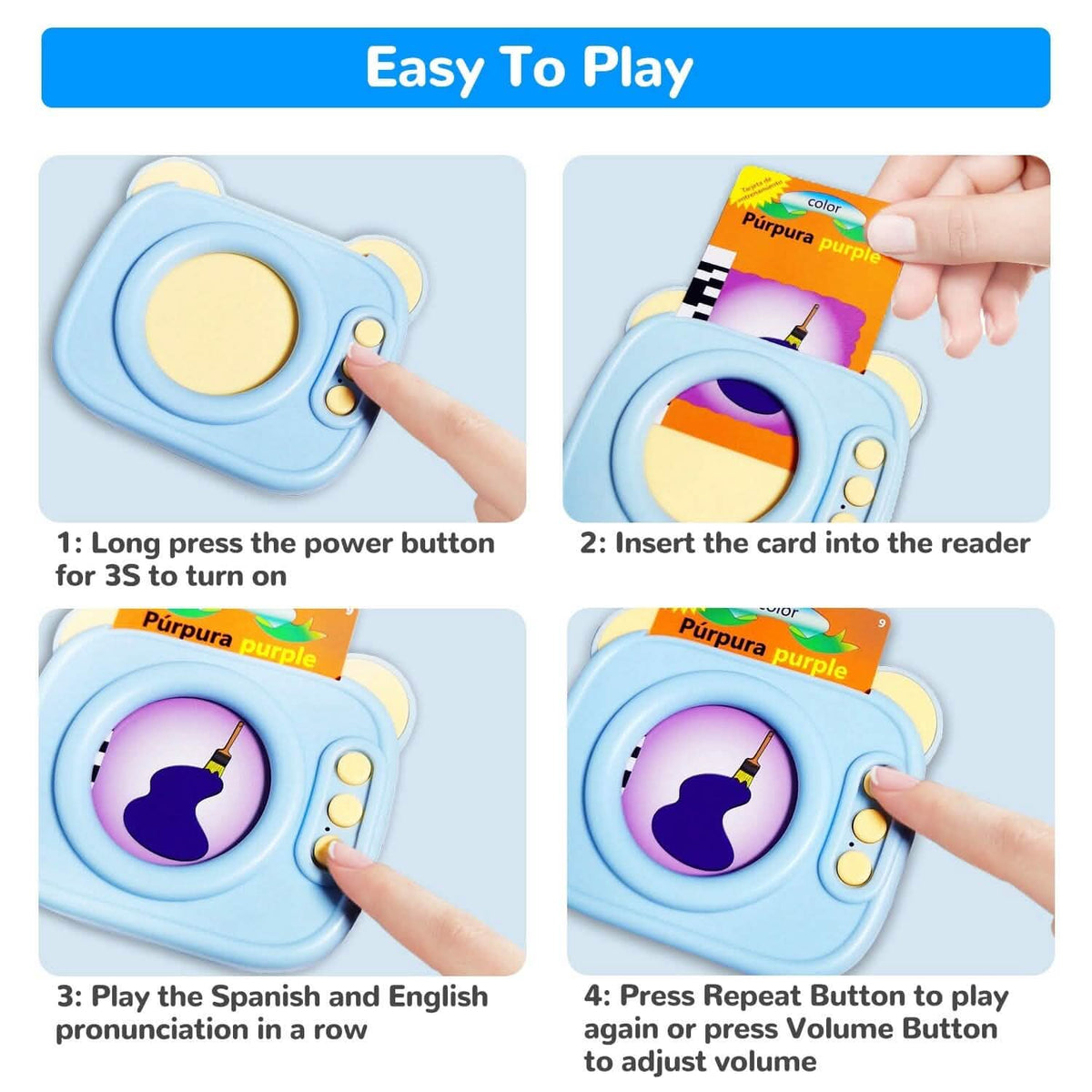224 Sight Words Spanish and English Bilingual Talking Flash Cards 10