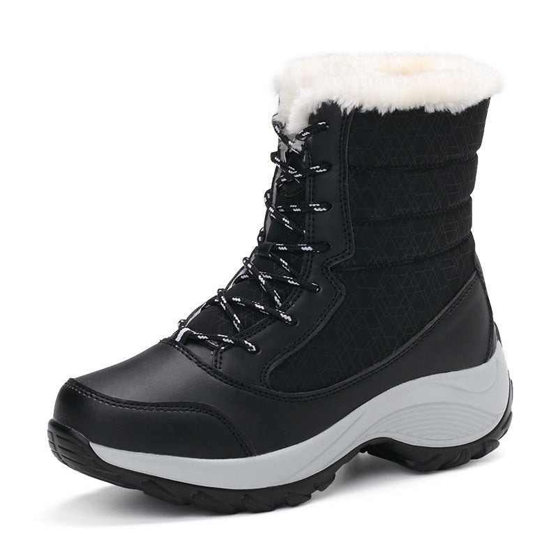 Plus velvet high-top women's shoes waterproof snow boots 9
