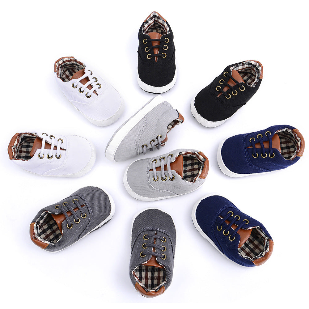Solid color casual lace soft bottom baby canvas shoes baby shoes toddler shoes 2
