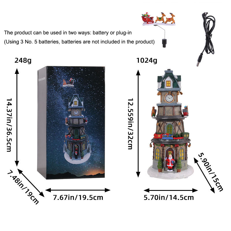 Christmas gift, Christmas luminous rotating music box, children's birthday night light 3