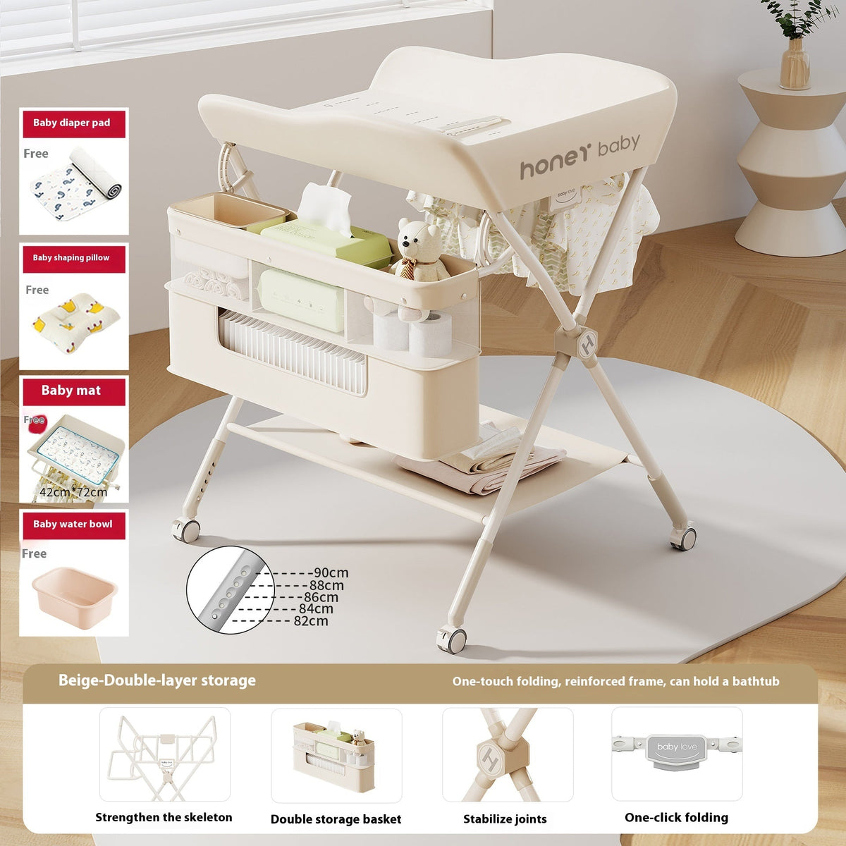 Multifunctional Foldable Diaper-changing Table Baby Care Urine Exchange 5
