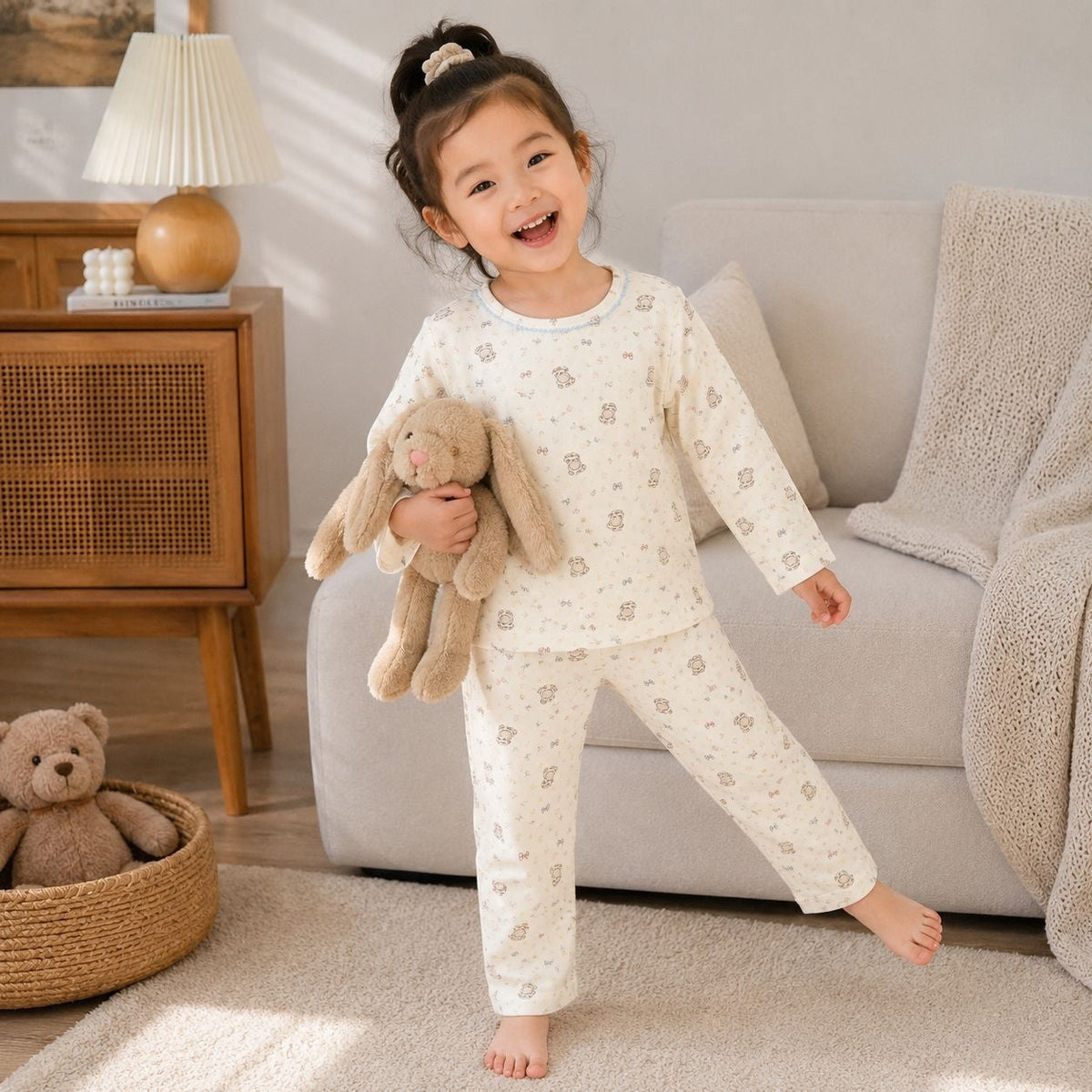 SpringAutumn Boneless Boys And Girls Autumn Top And Pants Set 7A Antibacterial Underwear Set 12