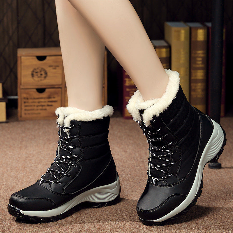Plus velvet high-top women's shoes waterproof snow boots 5