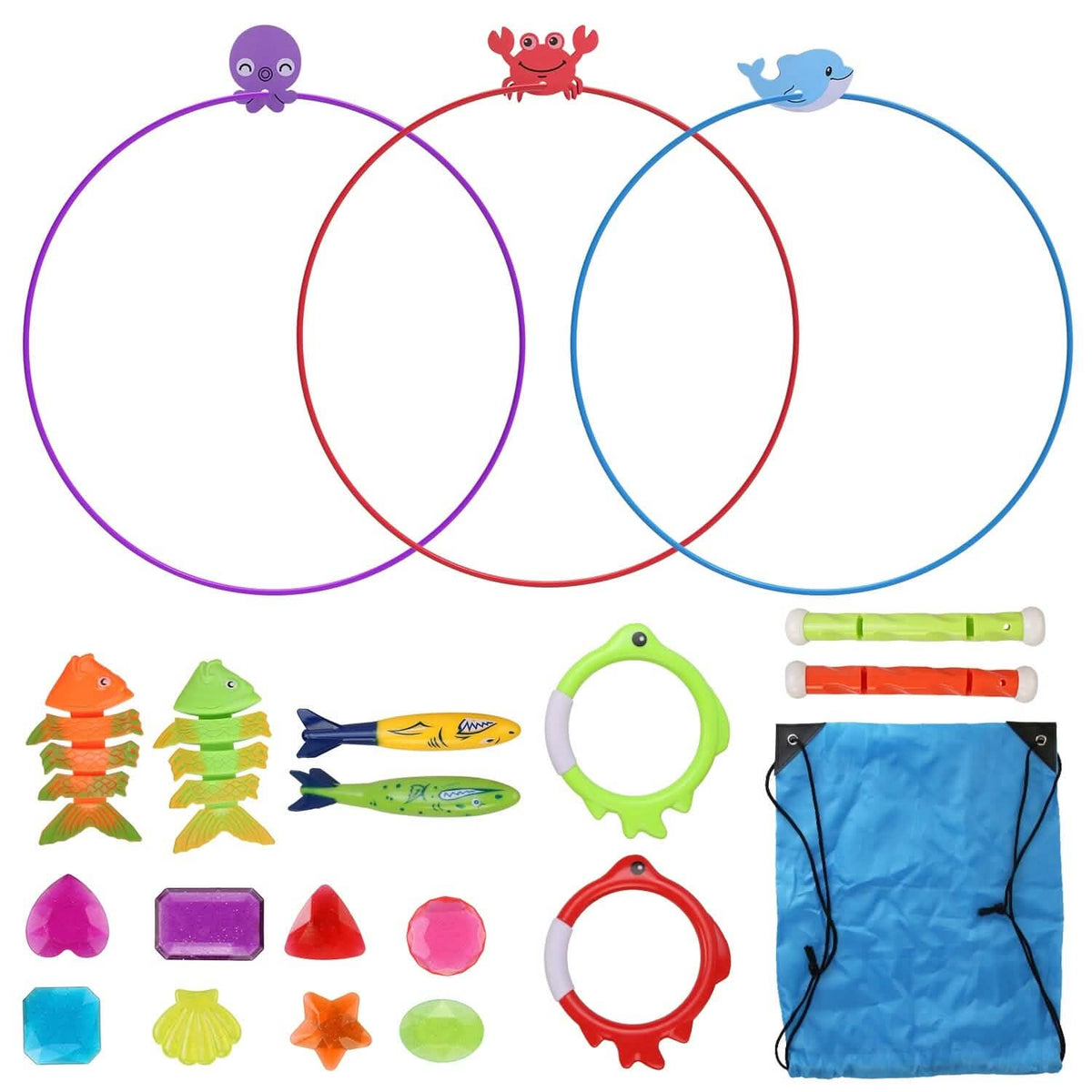 24-Pieces: Diving Toys Swimming Pool for Aged 3+ Years Old 3