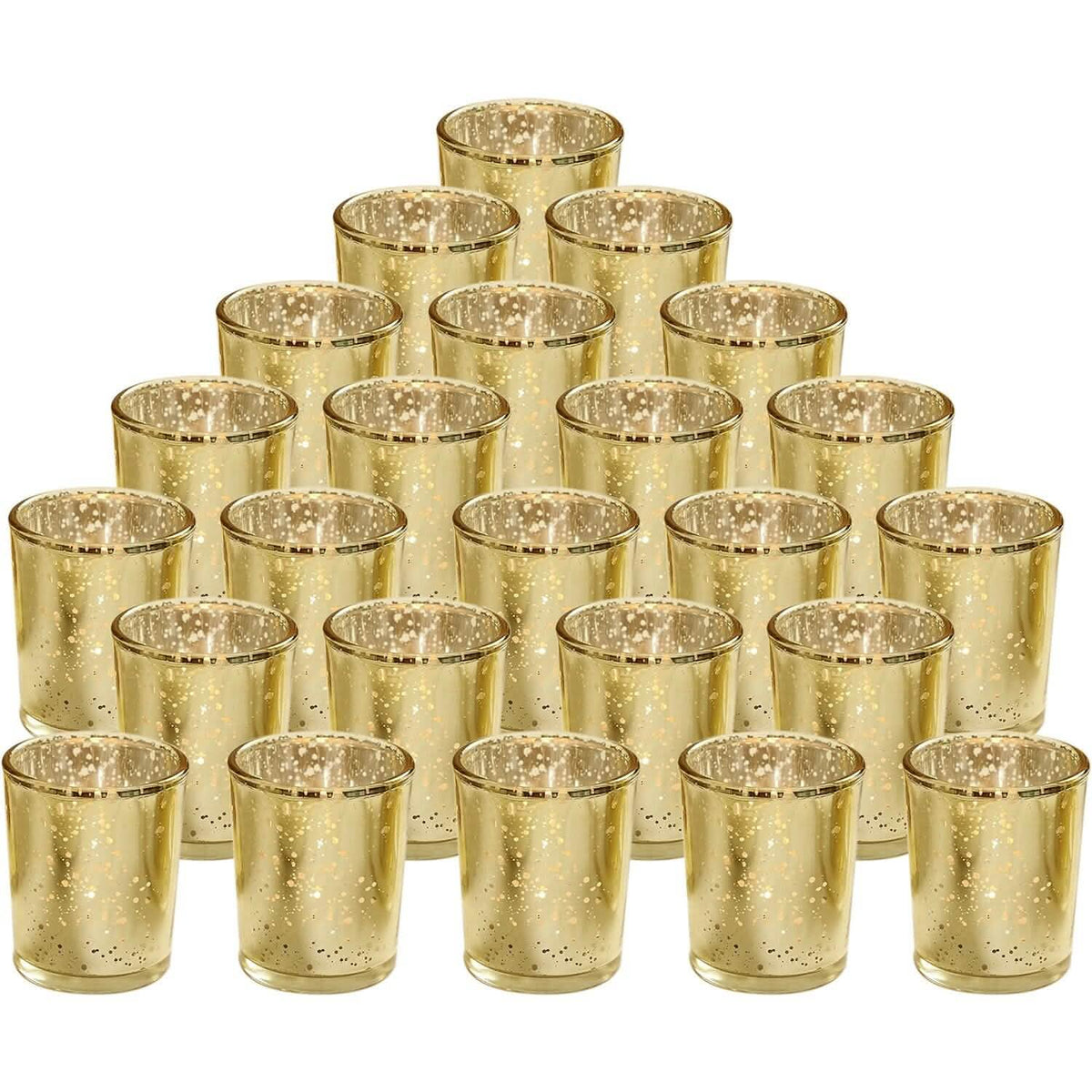 24-Pieces Gold Votive Tealights Candle Holder Mercury Glass 2