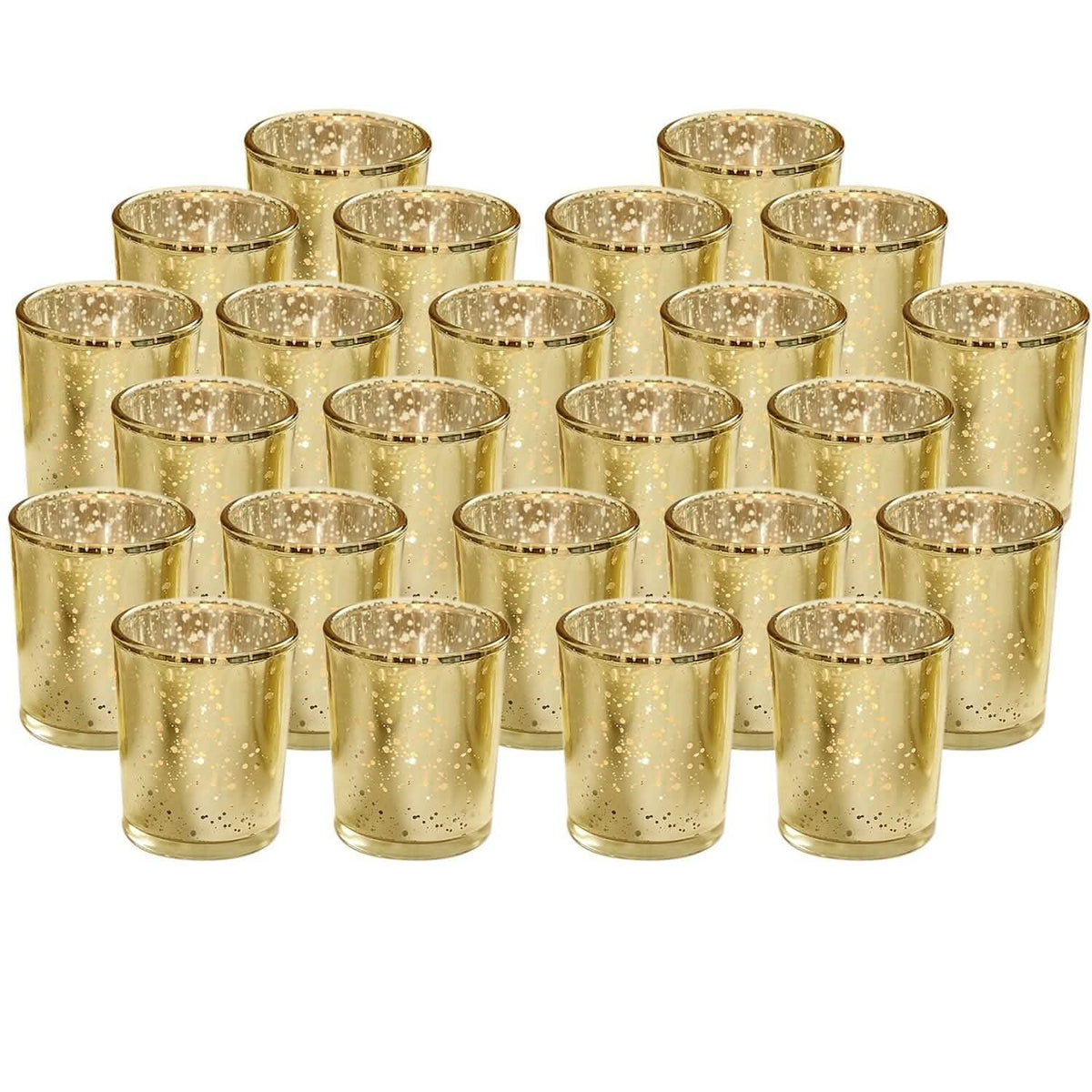 24-Pieces Gold Votive Tealights Candle Holder Mercury Glass 1