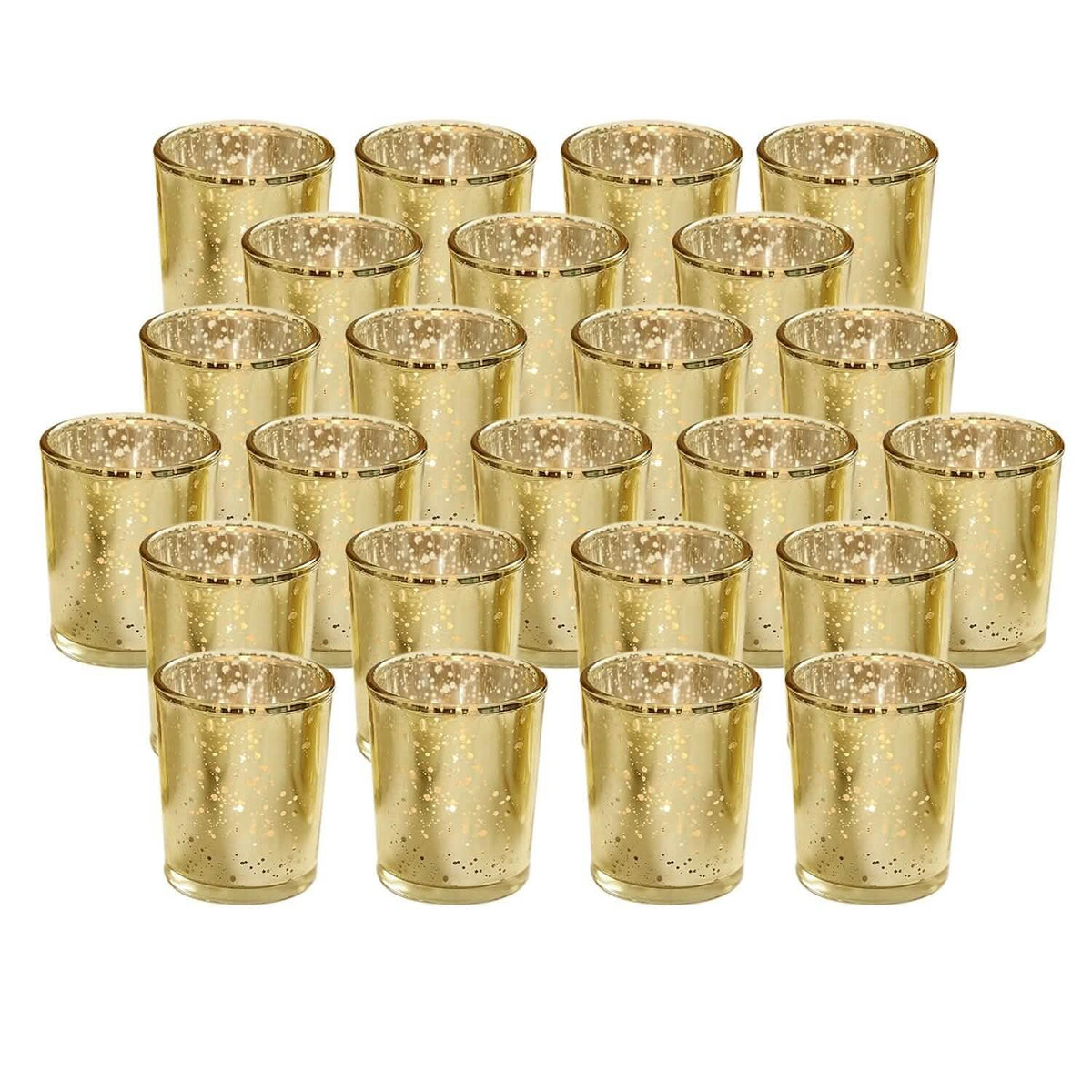 24-Pieces Gold Votive Tealights Candle Holder Mercury Glass 3