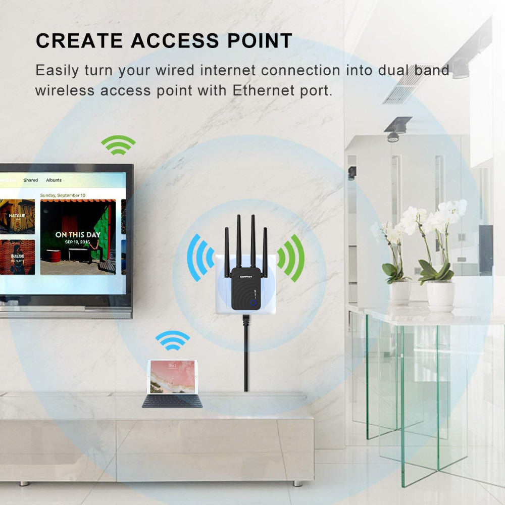 Dual-band 1200-megabit wireless relay router 2