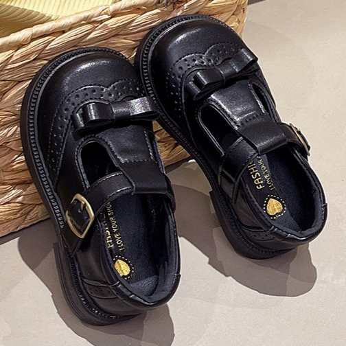 Girls' Leather Shoes, Performance Shoes, Black Dance Shoes, Princess Shoes, Middle-aged Girls' Shoes 6