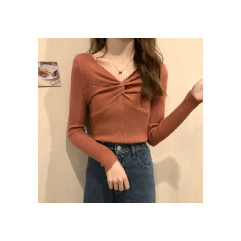 Autumn And Winter Clothing New Kinked Design Slim-fit Cashmere Knitwear For Women 15