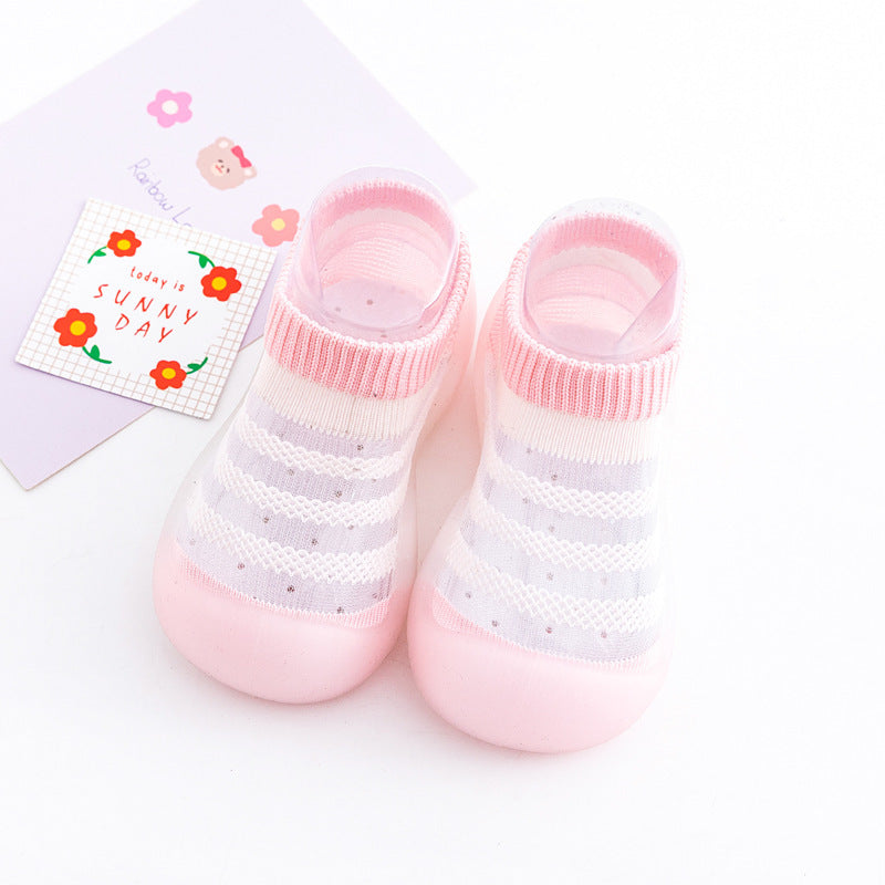 Baby Ice Silk Non-slip Socks Shoes Soft Bottom Breathable 9