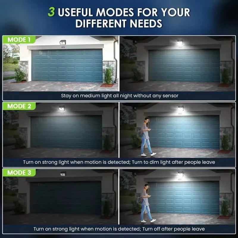 126 LED Solar Outdoor Lights Cold White Motion Sensor 270° Wide Angle Lighting Security Solar Powered Flood Lights 3