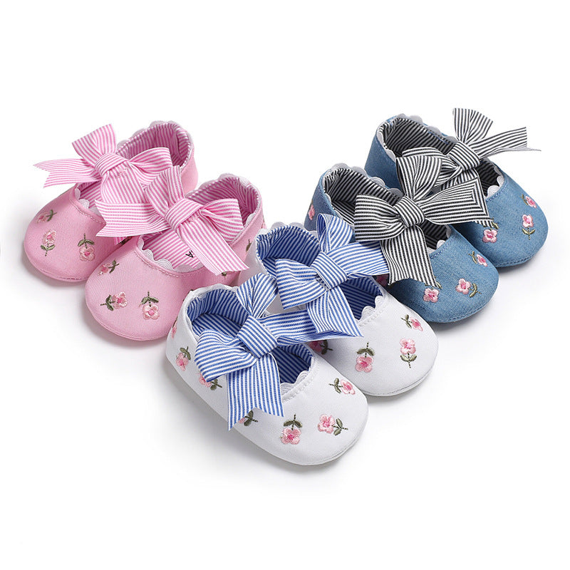 Bowknot Baby Shoes Girl Toddler Anti-Slip Shoe 3
