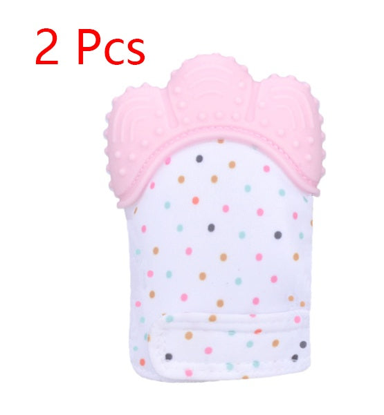 Baby teether baby anti-bite silicone molar gloves children's sound toys 37