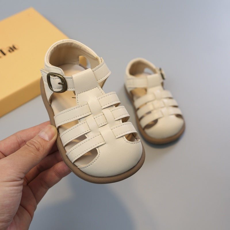 Girls' Closed Toe Children's Shoes Toddler Shoes Woven Hollowed Roman Shoes 9