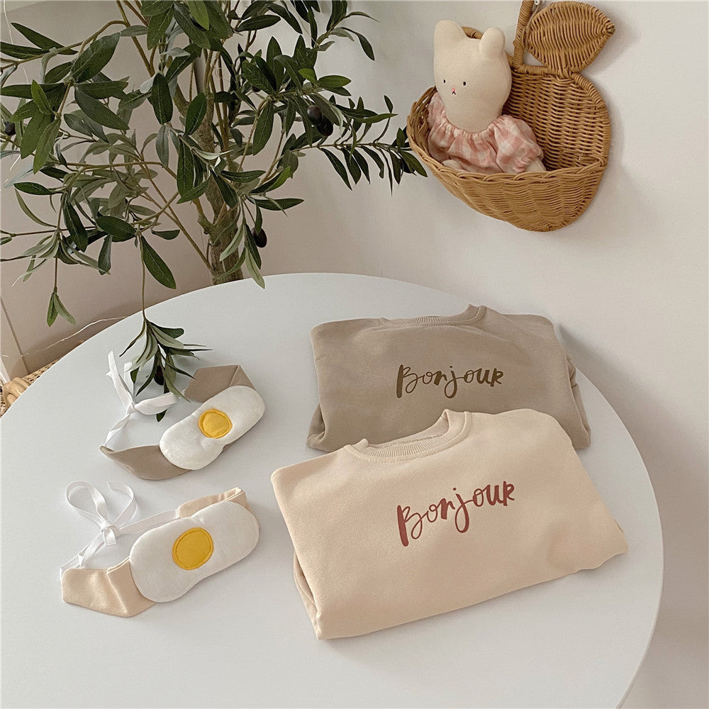Baby cute poached egg one-piece suit 4