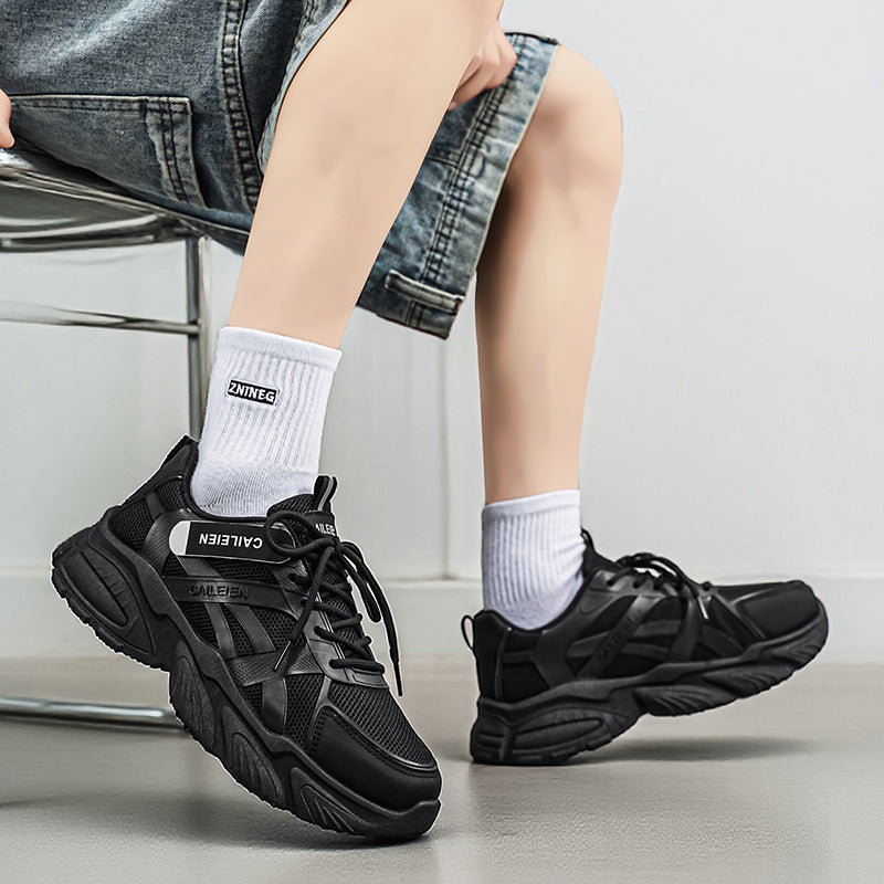 New Men's Breathable Mesh Sneakers, Trendy Versatile Anti-slip Chunky Sole Casual Dad Shoes For Men 5