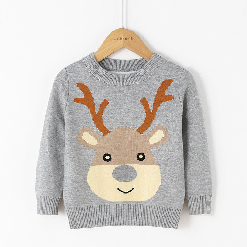 Cotton Double Layer Autumn Winter Christmas Long Sleeved Children's Sweater 16