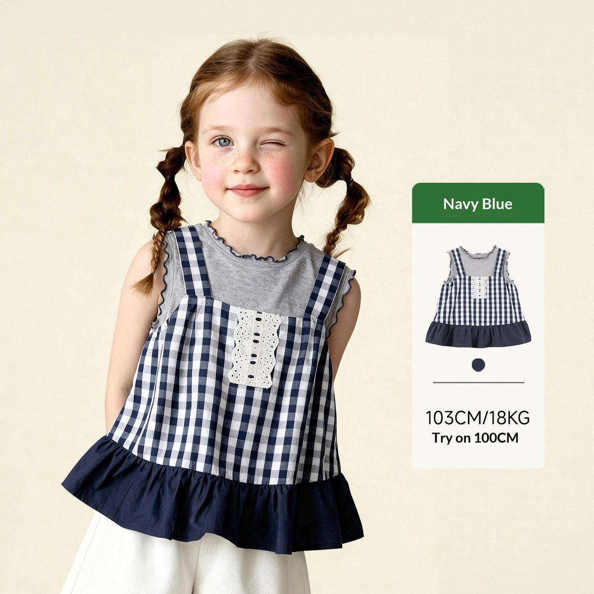 Plaid Knit Patchwork Artistic Top Set 7