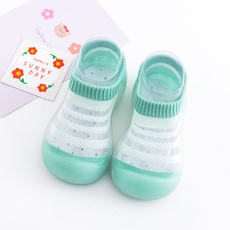 Baby Ice Silk Non-slip Socks Shoes Soft Bottom Breathable 4