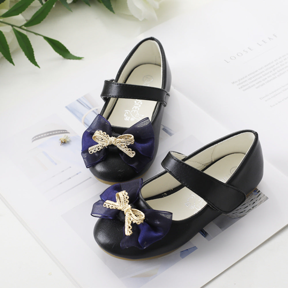 Bowknot Casual PU Leather Bridal Bouquet Children's Shoes 4