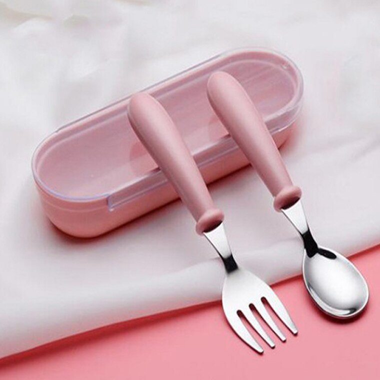 Baby Gadgets Tableware Set Children Utensil Stainless Steel Toddler Dinnerware Cutlery Cartoon Infant Food Feeding Spoon Fork 5