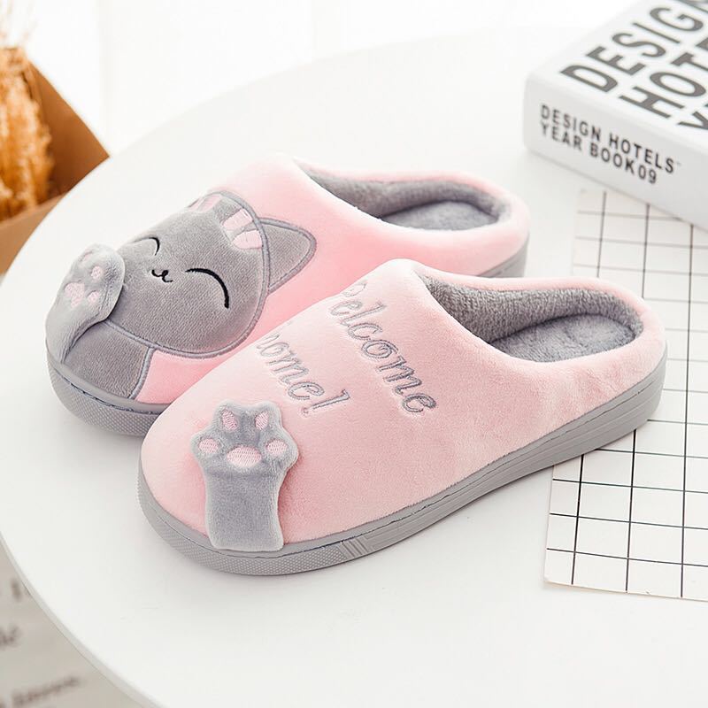 Cute Cat Shoes Soft Winter Women Winter Home Slippers Animal Slip On Soft Warm House Shoes Men Couple Indoor Bedroom Footwear Soft Cozy Home Slippers For Women Slip On Comfy Women's Washable Cotton Bedroom Slippers 5