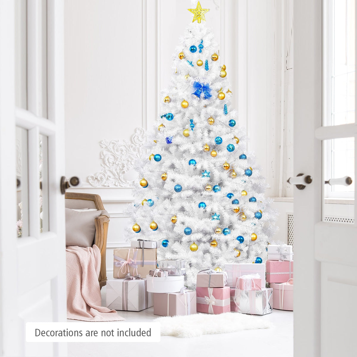 6' / 7.5' / 9' Hinged Artificial Christmas Tree with Metal Stand 7