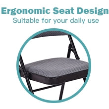 4 Pieces Fabric Upholstered Padded Seat Folding Chairs Seet 4