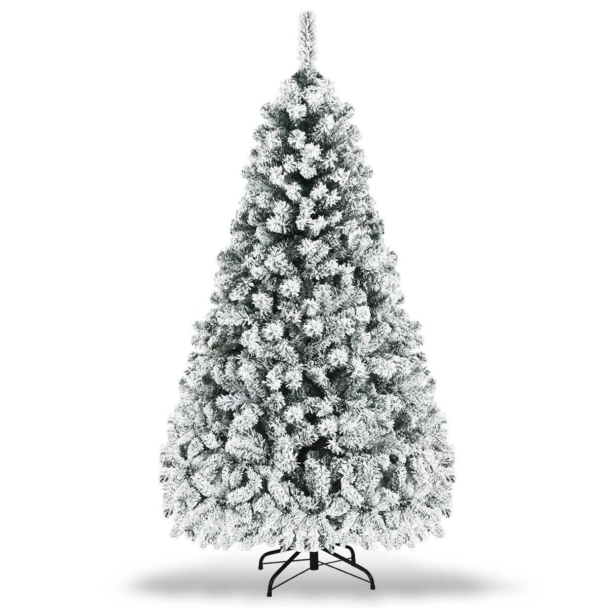 Pre-Lit Premium Snow Flocked Hinged Artificial Christmas Tree 3