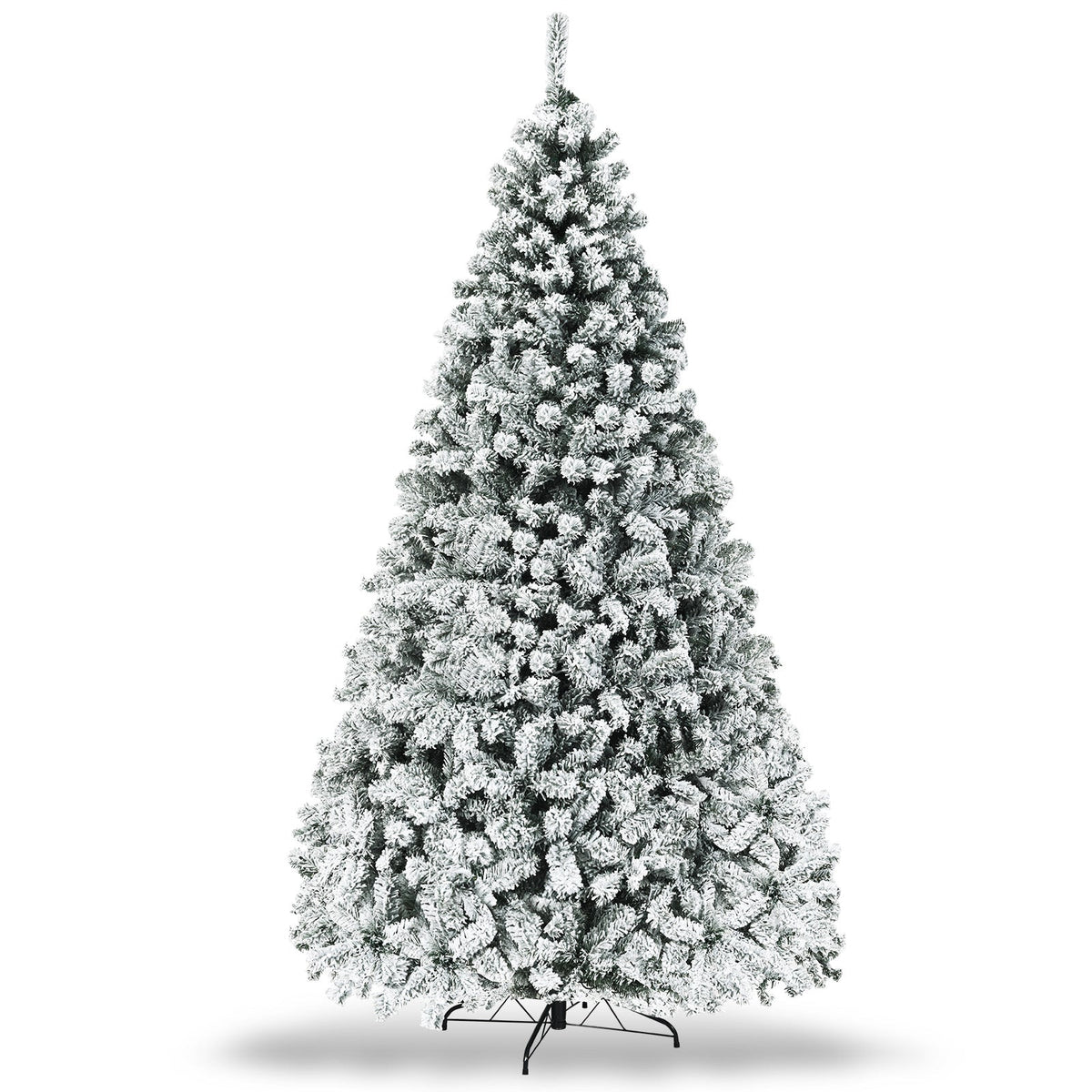 Pre-Lit Premium Snow Flocked Hinged Artificial Christmas Tree 10