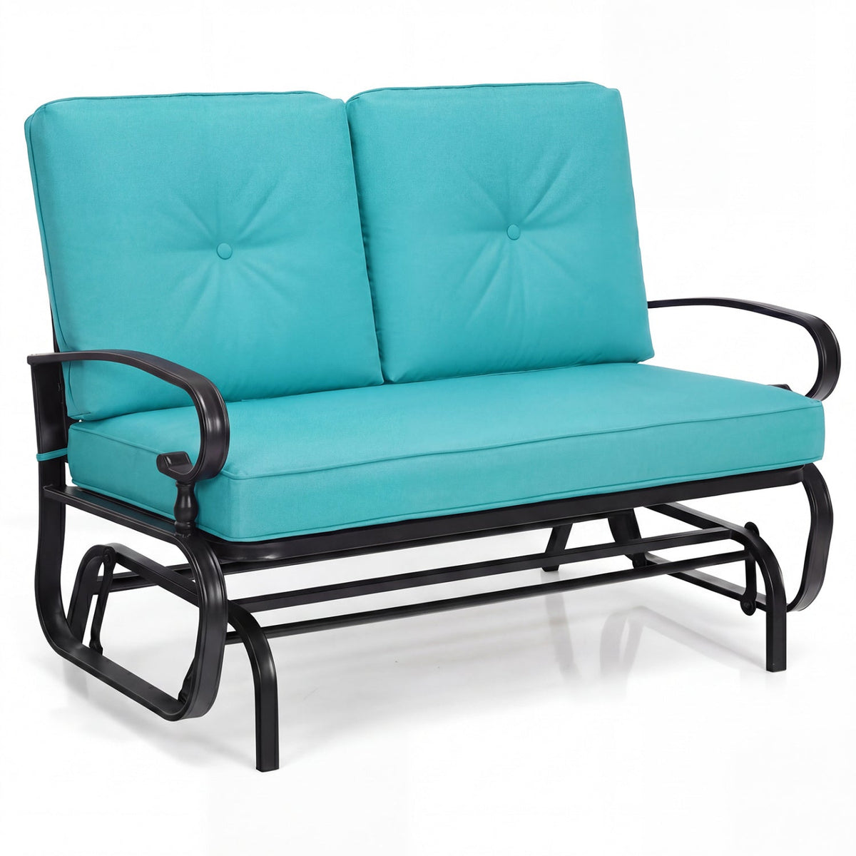 2-Seat Outdoor Swing Glider Chair with Cushions 3