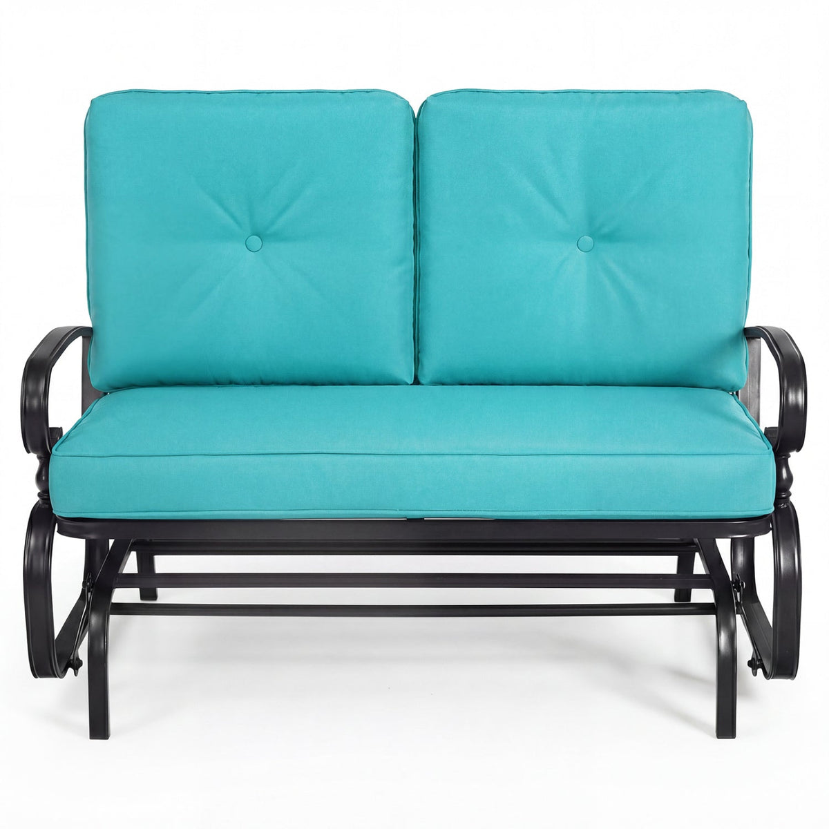 2-Seat Outdoor Swing Glider Chair with Cushions 4