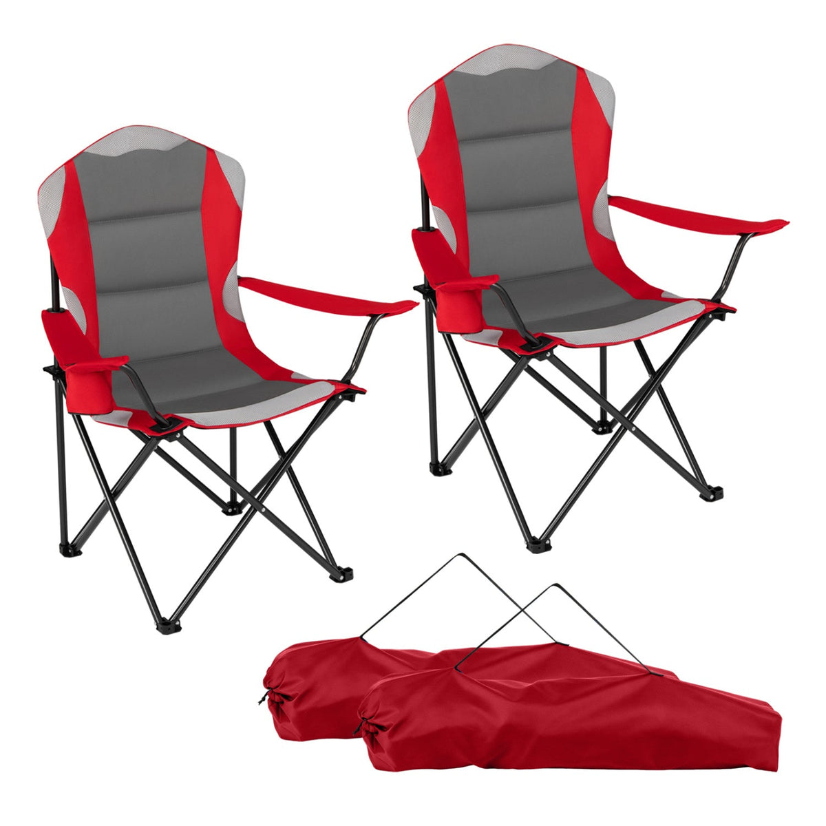 Folding Camping Chairs for Adults with Cup Holders (2-Pack) 18