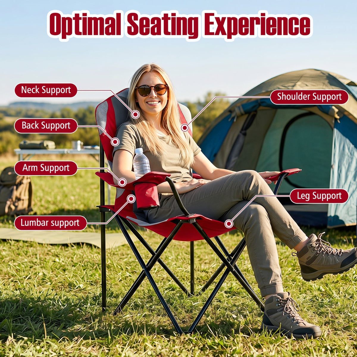 Folding Camping Chairs for Adults with Cup Holders (2-Pack) 22