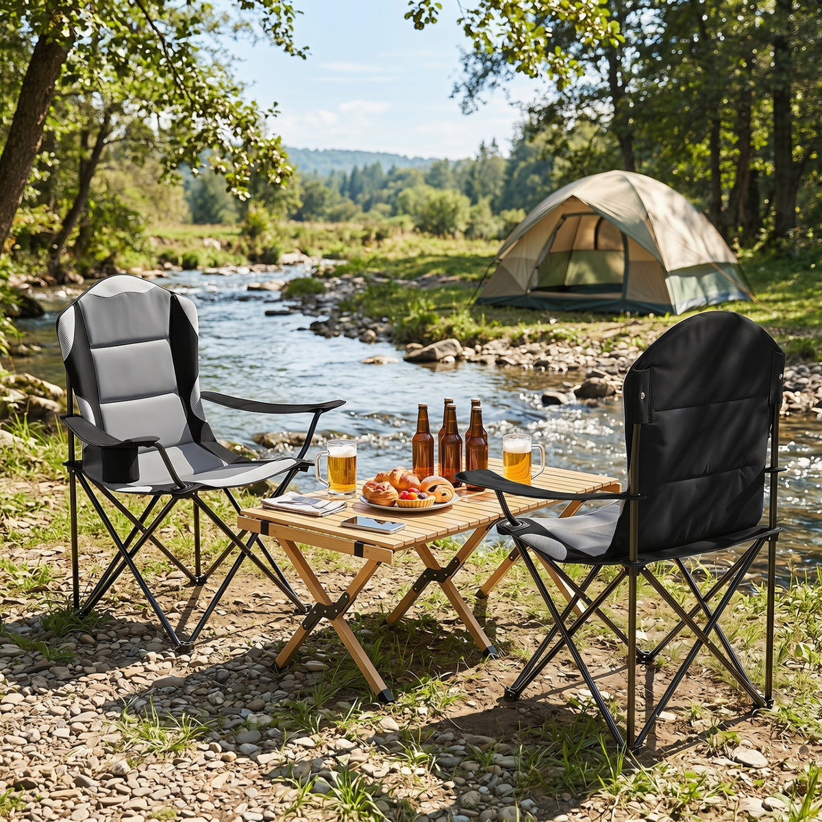 Folding Camping Chairs for Adults with Cup Holders (2-Pack) 5