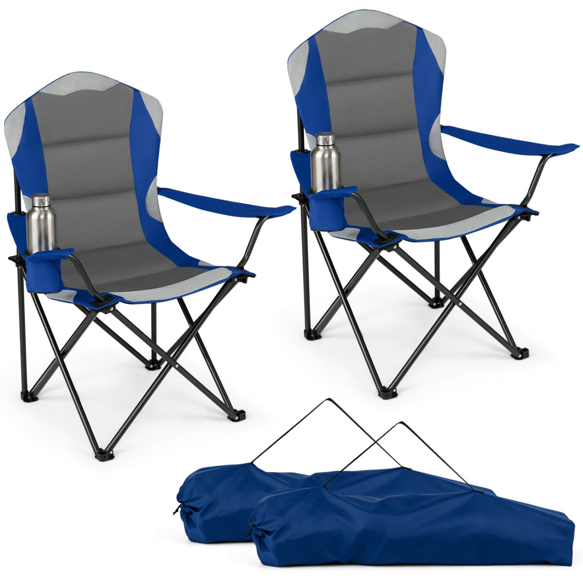 Folding Camping Chairs for Adults with Cup Holders (2-Pack) 10