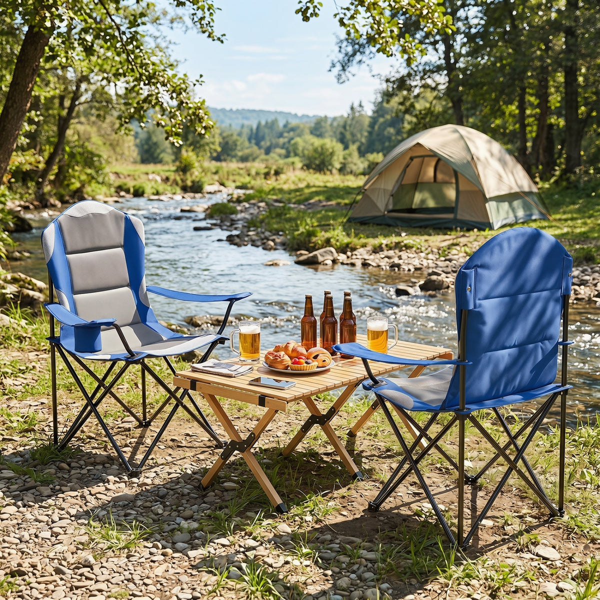 Folding Camping Chairs for Adults with Cup Holders (2-Pack) 13